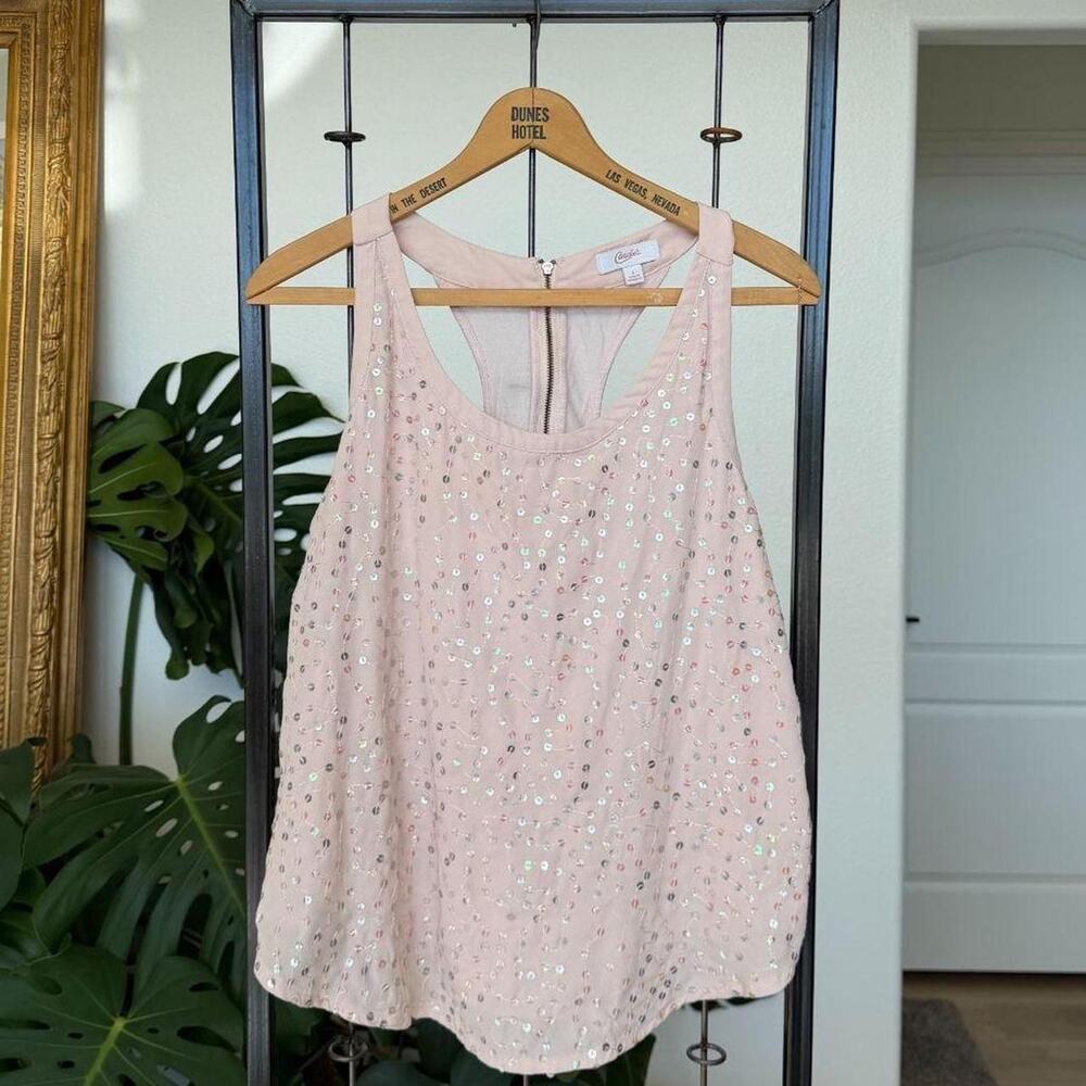 Candie's Baby Pink Sequin Y2K Tank Top